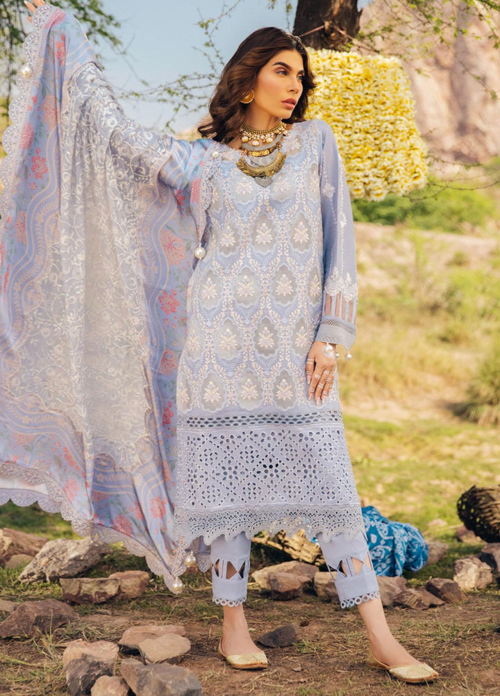 Nureh Embroidered Lawn Suits Unstitched 3 Piece NU23EL NSL-15 - Luxury Festive Collection