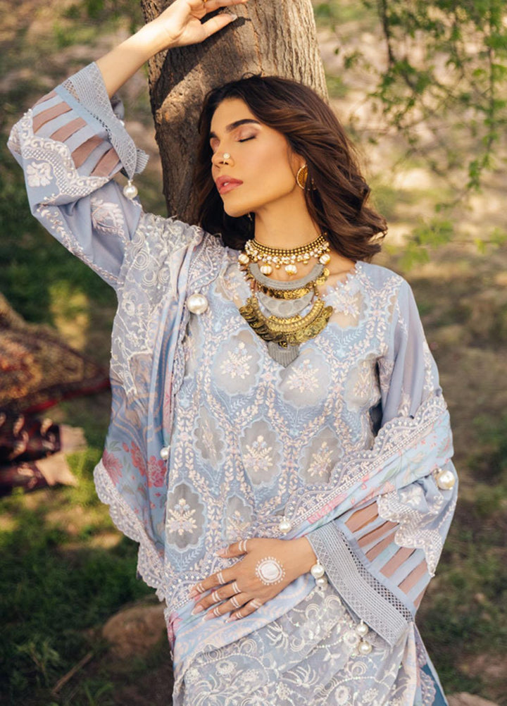 Nureh Embroidered Lawn Suits Unstitched 3 Piece NU23EL NSL-15 - Luxury Festive Collection