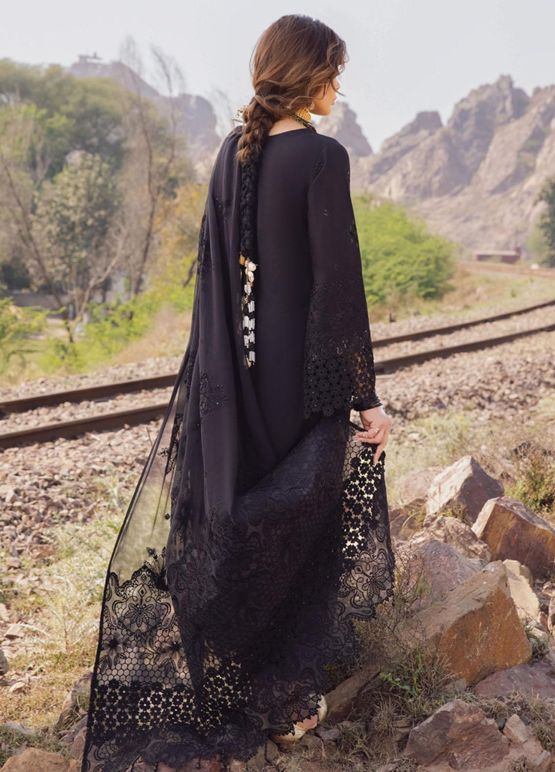 Nureh Embroidered Lawn Suits Unstitched 3 Piece NU23EL NSL-16 - Luxury Festive Collection