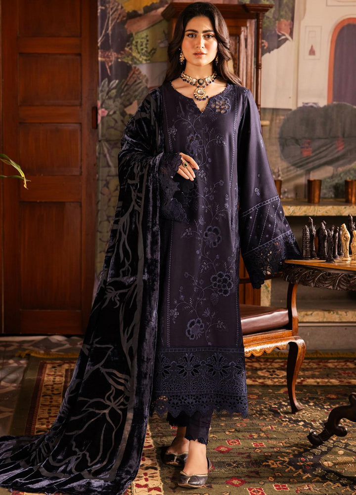 Nureh Embroidered Leather Peach Suits Unstitched 3 Piece NU23ELW NE-65 - Winter Collection