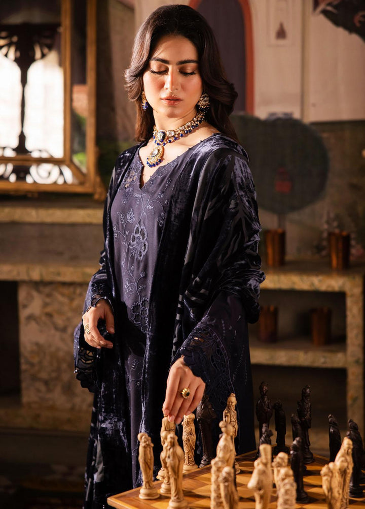 Nureh Embroidered Leather Peach Suits Unstitched 3 Piece NU23ELW NE-65 - Winter Collection