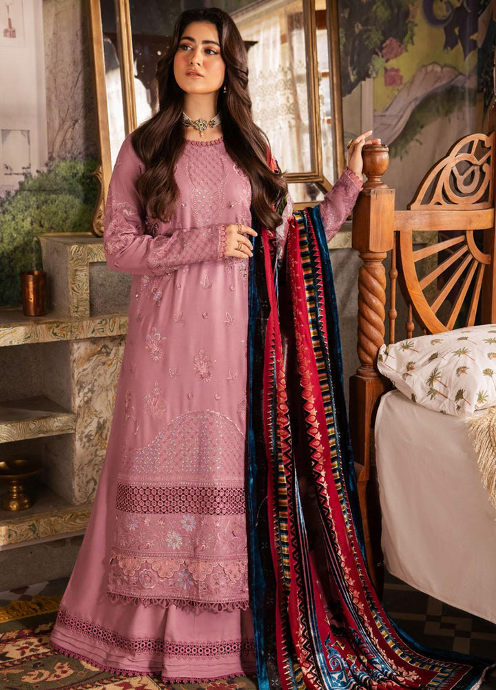 Nureh Embroidered Leather Peach Suits Unstitched 3 Piece NU23ELW NE-66 - Winter Collection