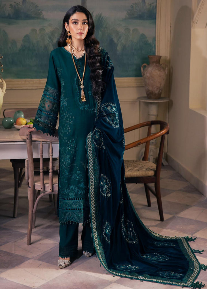 Nureh Embroidered Leather Peach Suits Unstitched 3 Piece NU23LV NE-67 - Winter Collection