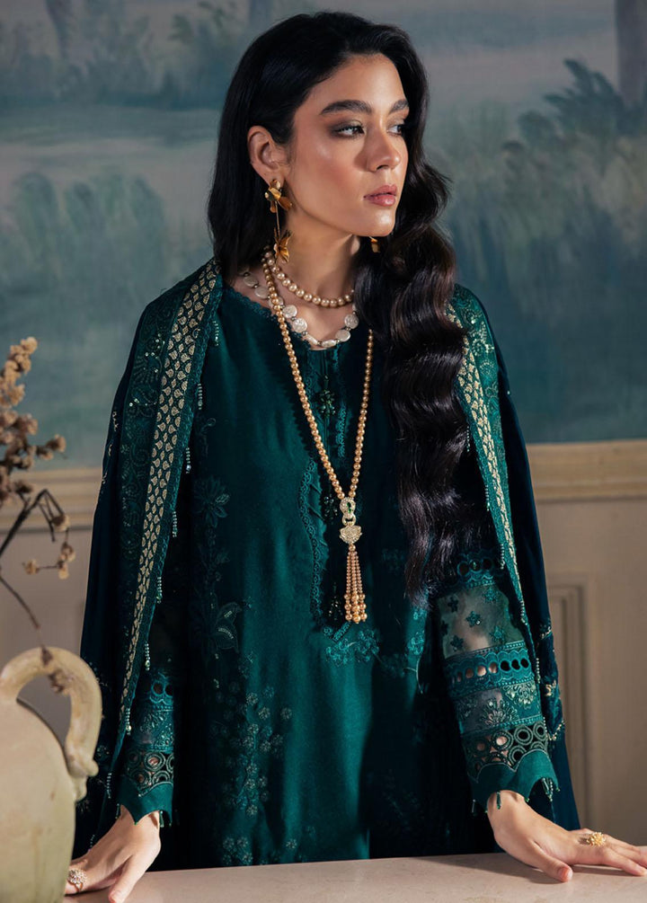 Nureh Embroidered Leather Peach Suits Unstitched 3 Piece NU23LV NE-67 - Winter Collection