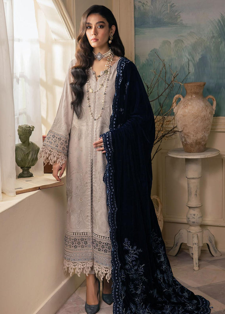 Nureh Embroidered Leather Peach Suits Unstitched 3 Piece NU23LV NE-68 - Winter Collection