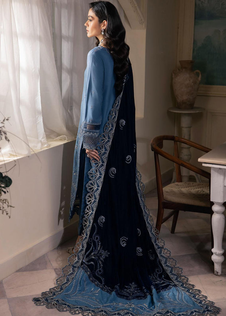 Nureh Embroidered Leather Peach Suits Unstitched 3 Piece NU23LV NE-69 - Winter Collection