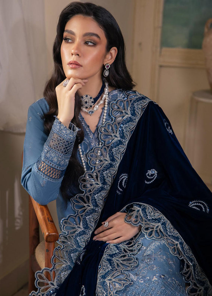 Nureh Embroidered Leather Peach Suits Unstitched 3 Piece NU23LV NE-69 - Winter Collection