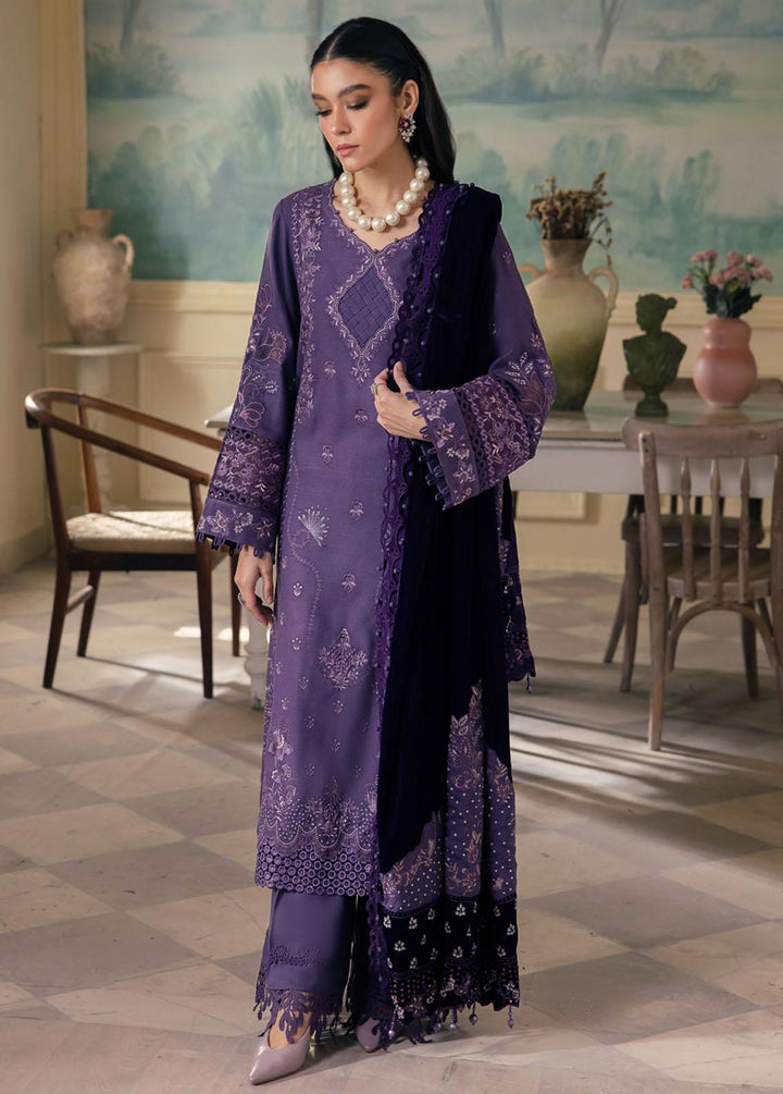 Nureh Embroidered Leather Peach Suits Unstitched 3 Piece NU23LV NE-71 - Winter Collection