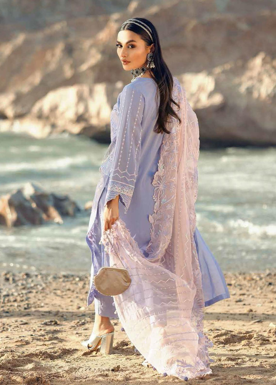 Nureh Embroidered Lawn Suits Unstitched 3 Piece NU22EL NE-29 - Exclusive Collection