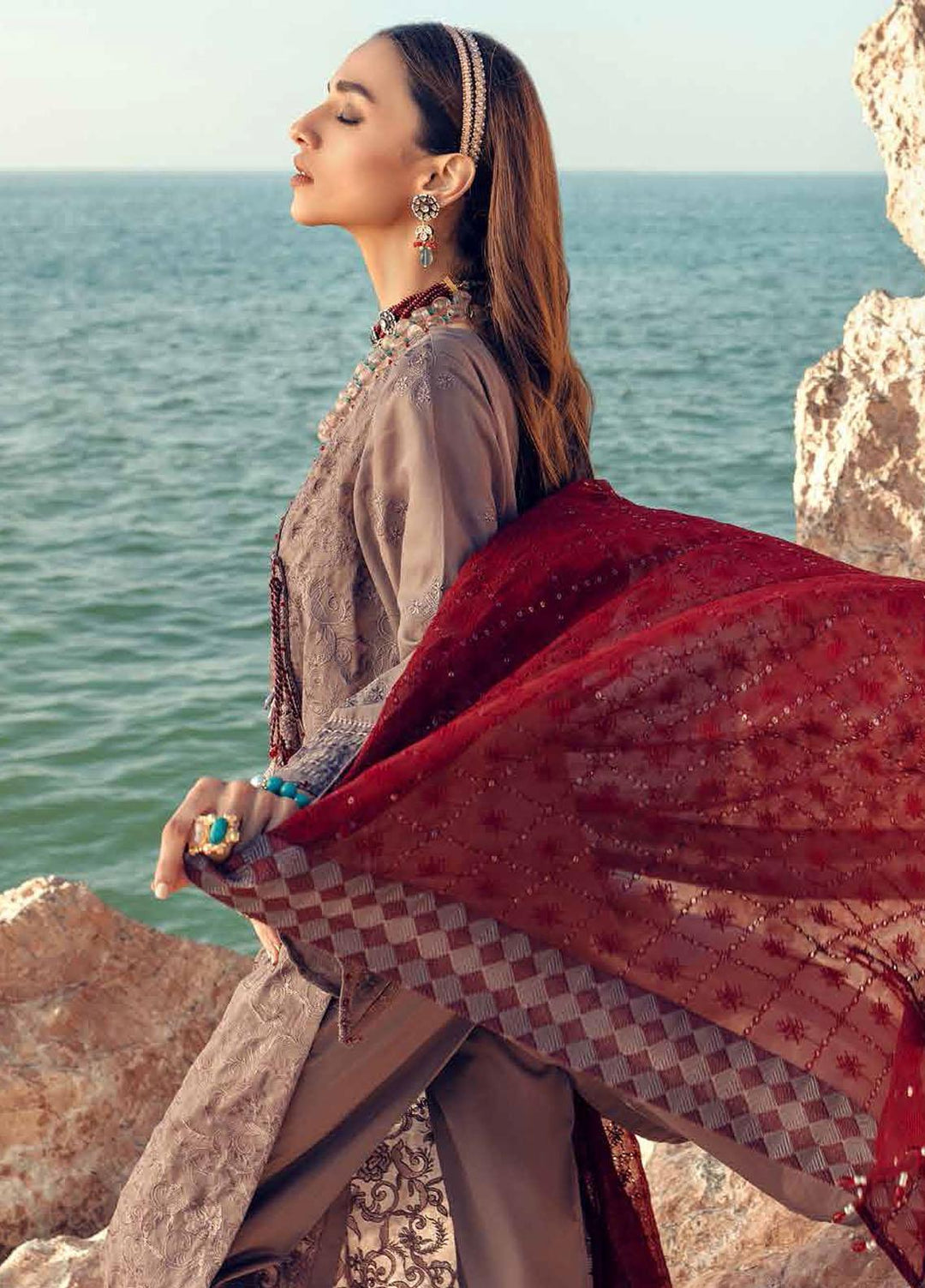 Nureh Embroidered Lawn Suits Unstitched 3 Piece NU22EL NE-30 - Exclusive Collection