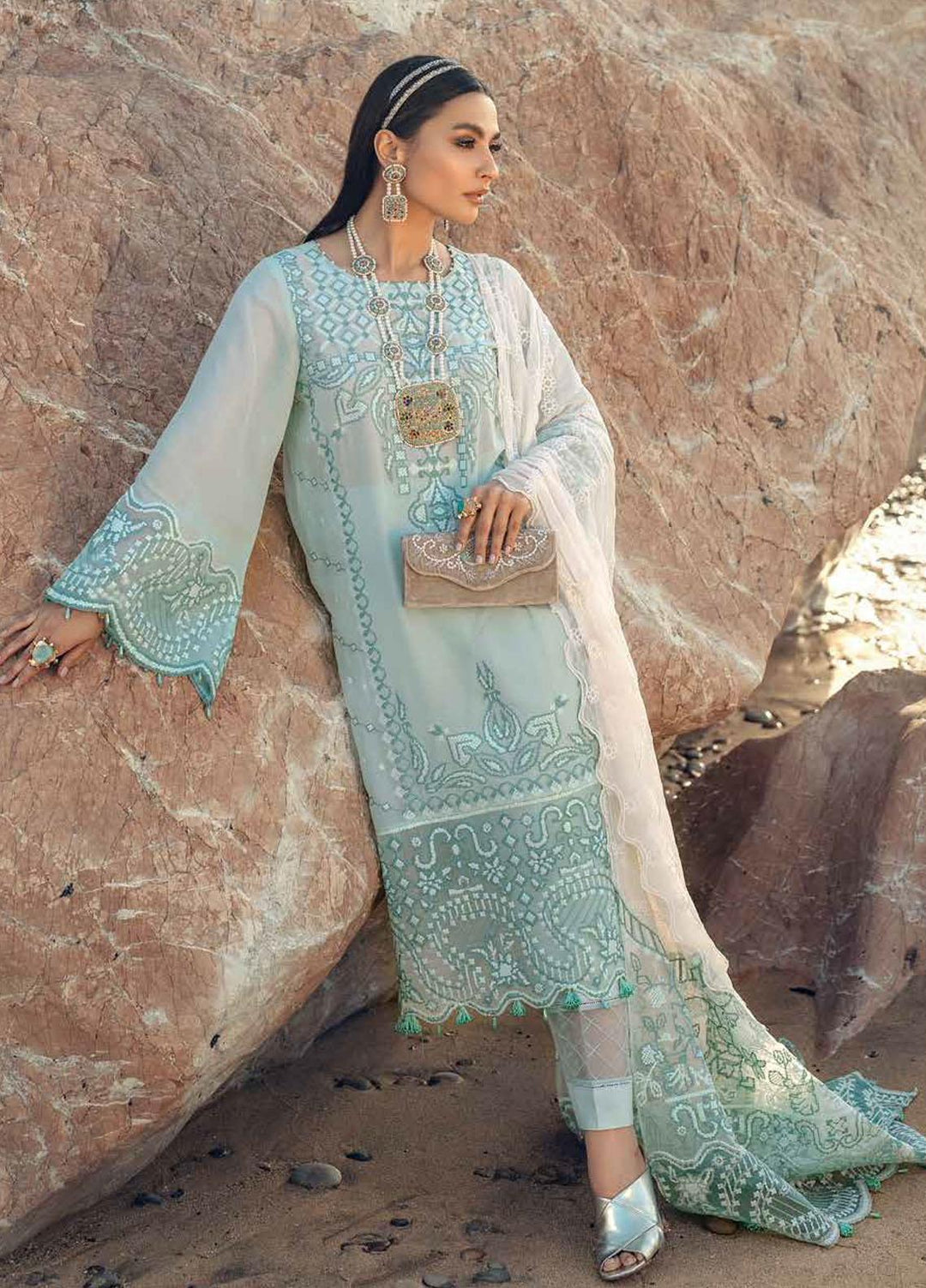 Nureh Embroidered Lawn Suits Unstitched 3 Piece NU22EL NE-31 - Exclusive Collection
