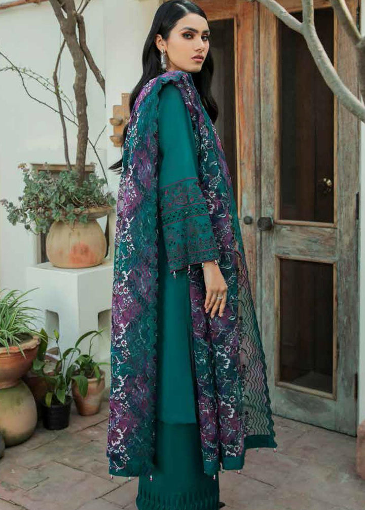 Nureh Embroidered Lawn Suits Unstitched 3 Piece NU22SL NE-36 Oriental Tale - Luxury Collection