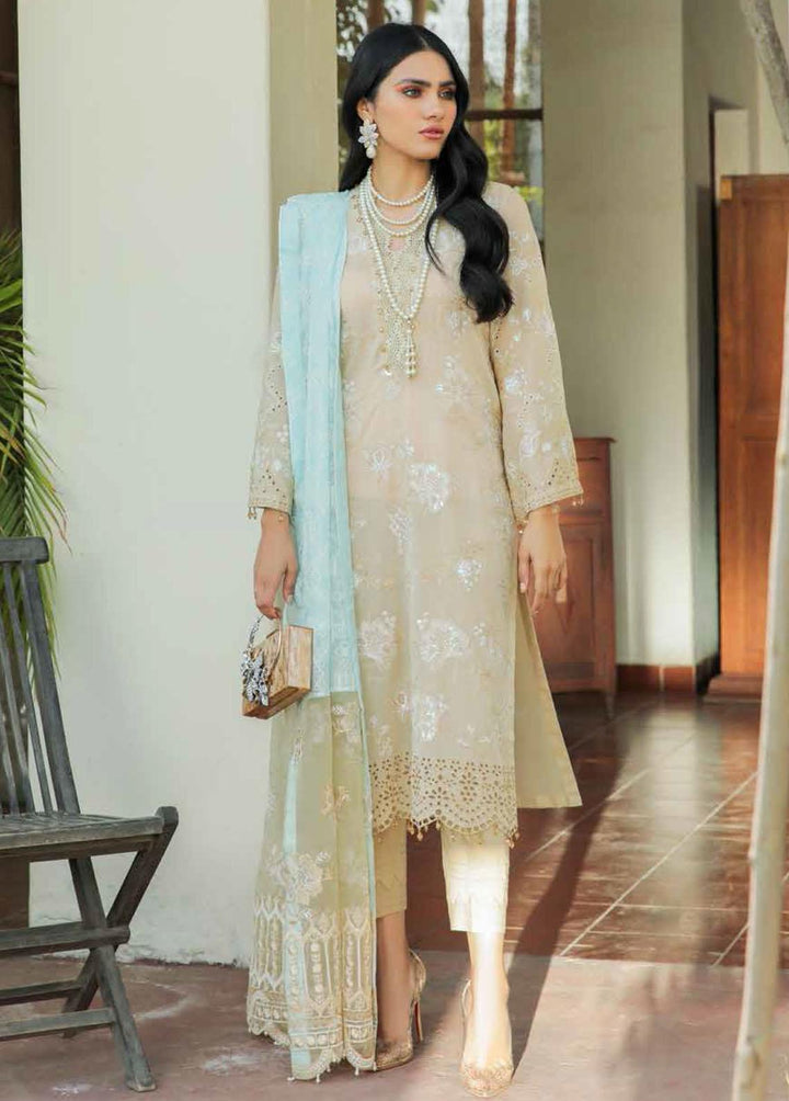 Nureh Embroidered Lawn Suits Unstitched 3 Piece NU22SL NE-37 Scarlet Eden - Luxury Collection