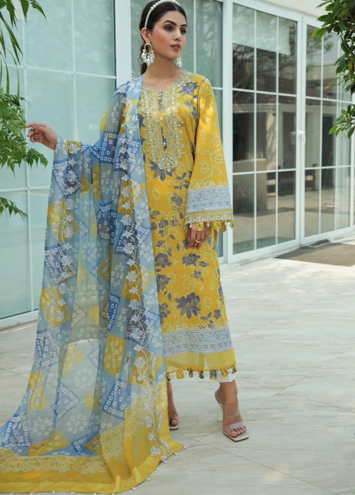 Gardenia By Nureh Embroidered Lawn Suits Unstitched 3 Piece NU22GL NS-56 - Summer Collection