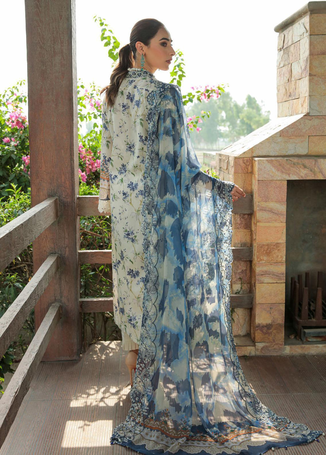Gardenia By Nureh Embroidered Lawn Suits Unstitched 3 Piece NU22GL NS-57 - Summer Collection
