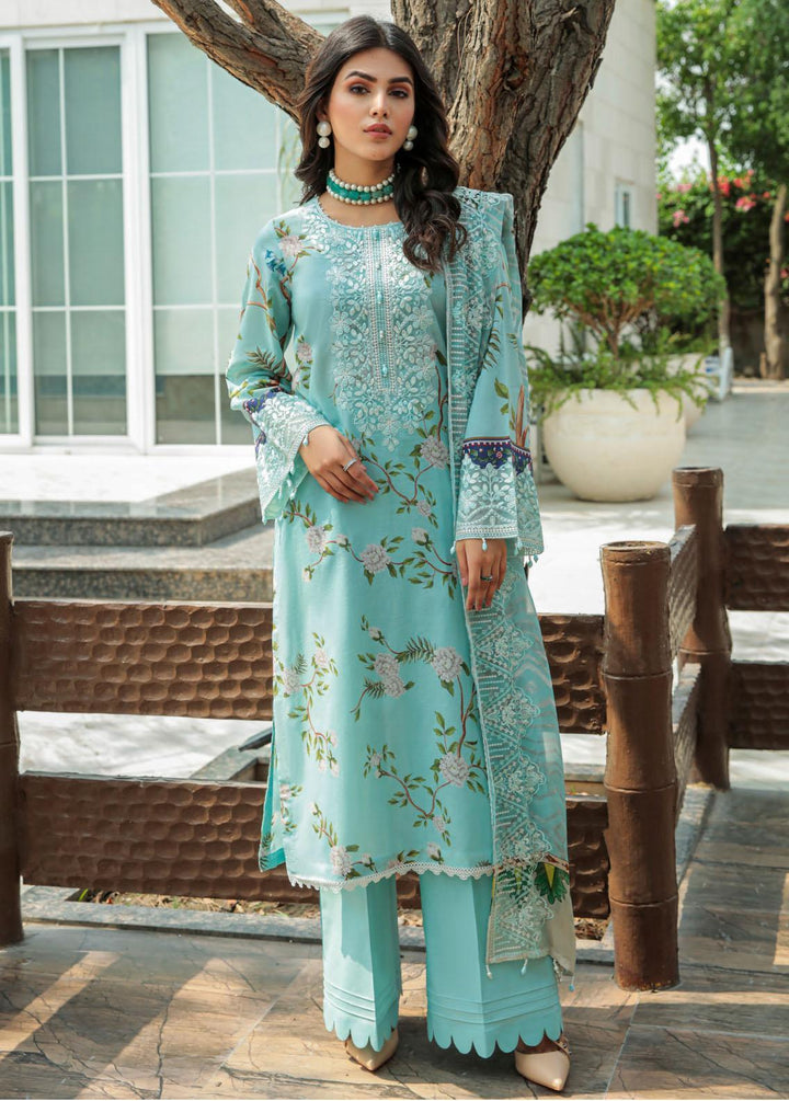 Gardenia By Nureh Embroidered Lawn Suits Unstitched 3 Piece NU22GL NS-60 - Summer Collection