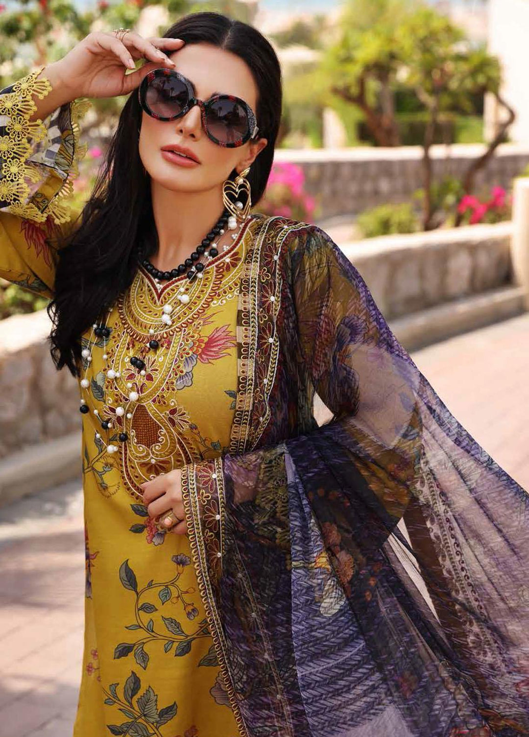 Gardenia By Nureh Embroidered Linen Suits Unstitched 3 Piece NU22LN NSG-65 - Winter Collection