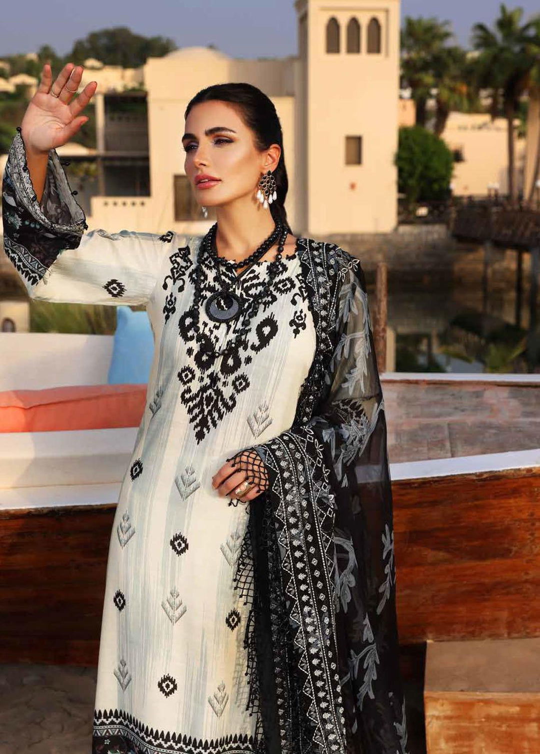 Gardenia By Nureh Embroidered Linen Suits Unstitched 3 Piece NU22LN NSG-71 - Winter Collection