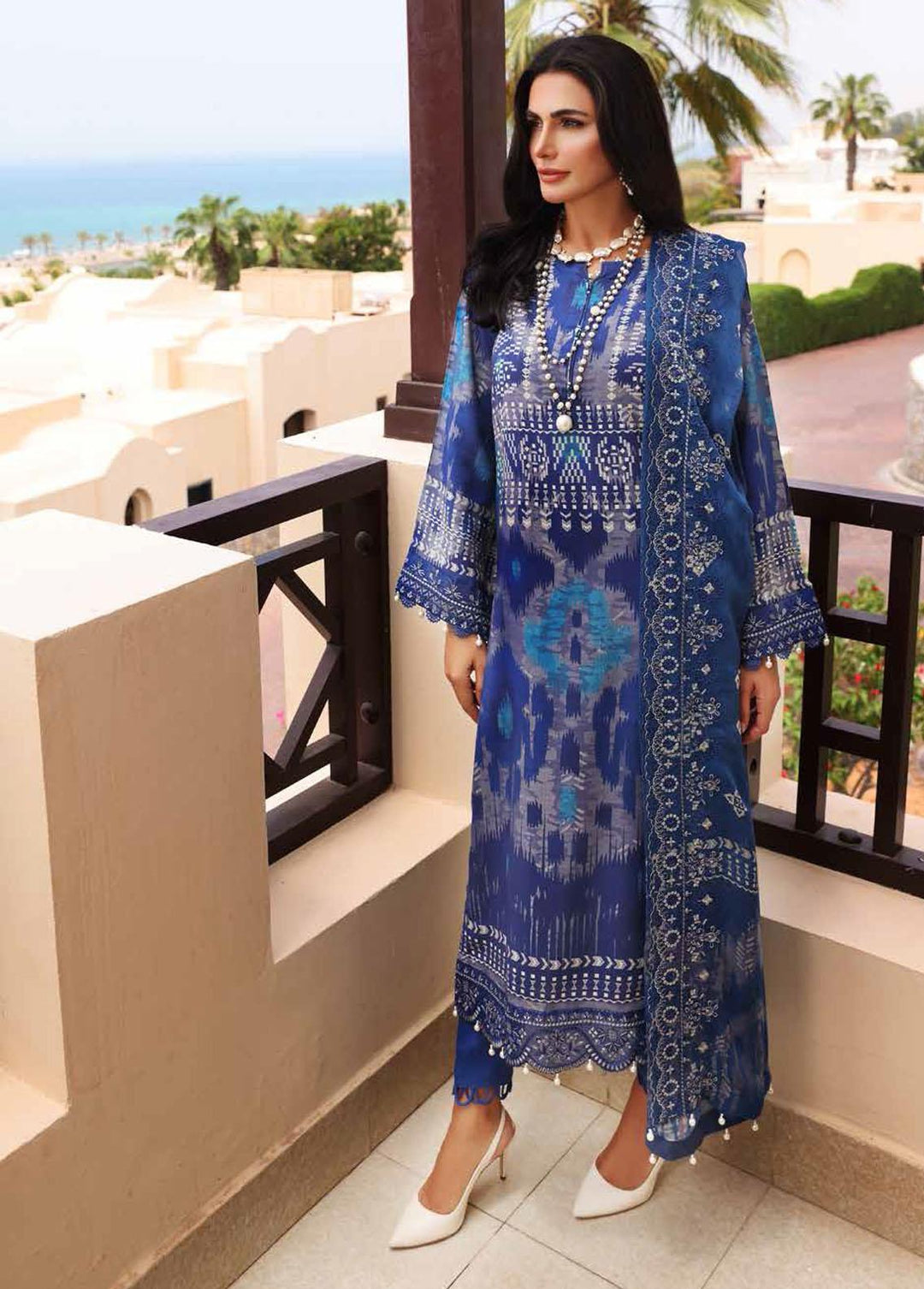 Gardenia By Nureh Embroidered Linen Suits Unstitched 3 Piece NU22LN NSG-73 - Winter Collection