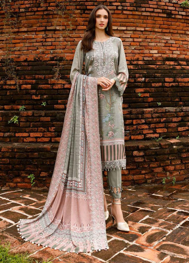 Gardenia By Nureh Embroidered Linen Suits Unstitched 3 Piece NU22GE NWG-76 - Winter Collection