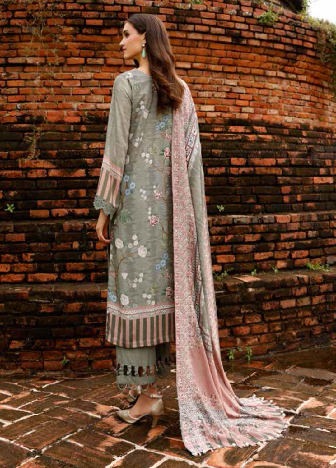 Gardenia By Nureh Embroidered Linen Suits Unstitched 3 Piece NU22GE NWG-76 - Winter Collection