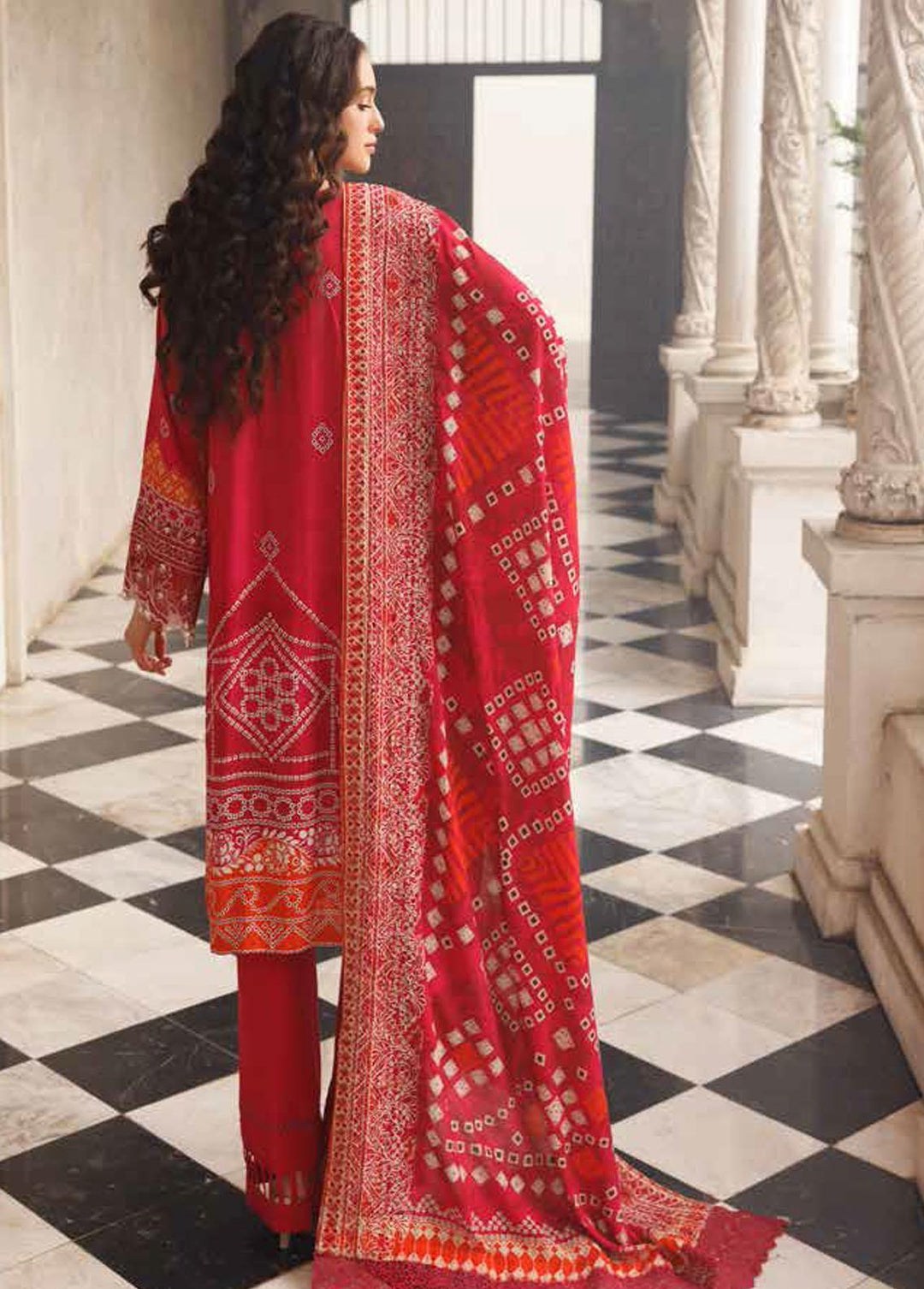 Gardenia By Nureh Embroidered Linen Suits Unstitched 3 Piece NU22GE NWG-82 - Winter Collection