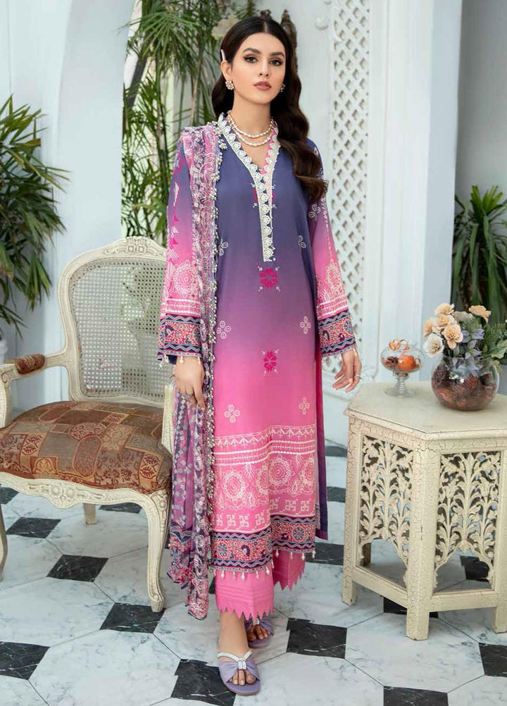 Nureh Embroidered Lawn Suits Unstitched 3 Piece NU22GN D-36 - Summer Collection