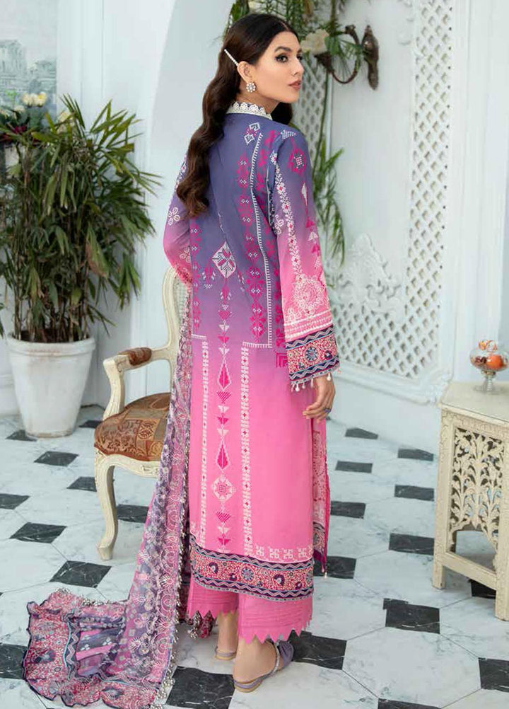 Nureh Embroidered Lawn Suits Unstitched 3 Piece NU22GN D-36 - Summer Collection