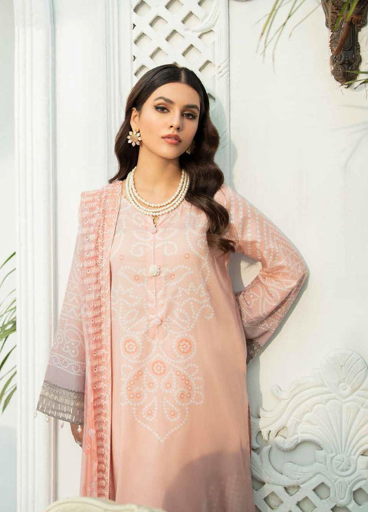Nureh Embroidered Lawn Suits Unstitched 3 Piece NU22GN D-38 - Summer Collection