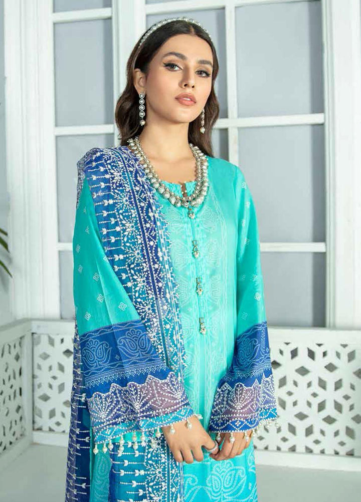Nureh Embroidered Lawn Suits Unstitched 3 Piece NU22GN D-40 - Summer Collection