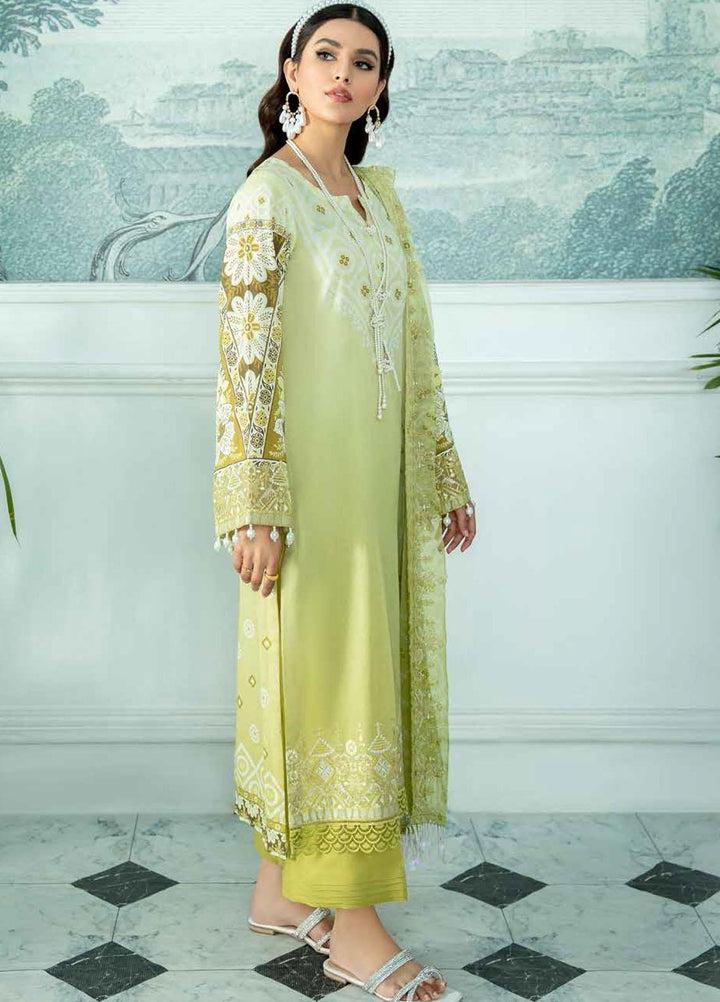 Nureh Embroidered Lawn Suits Unstitched 3 Piece NU22GN D-41 - Summer Collection