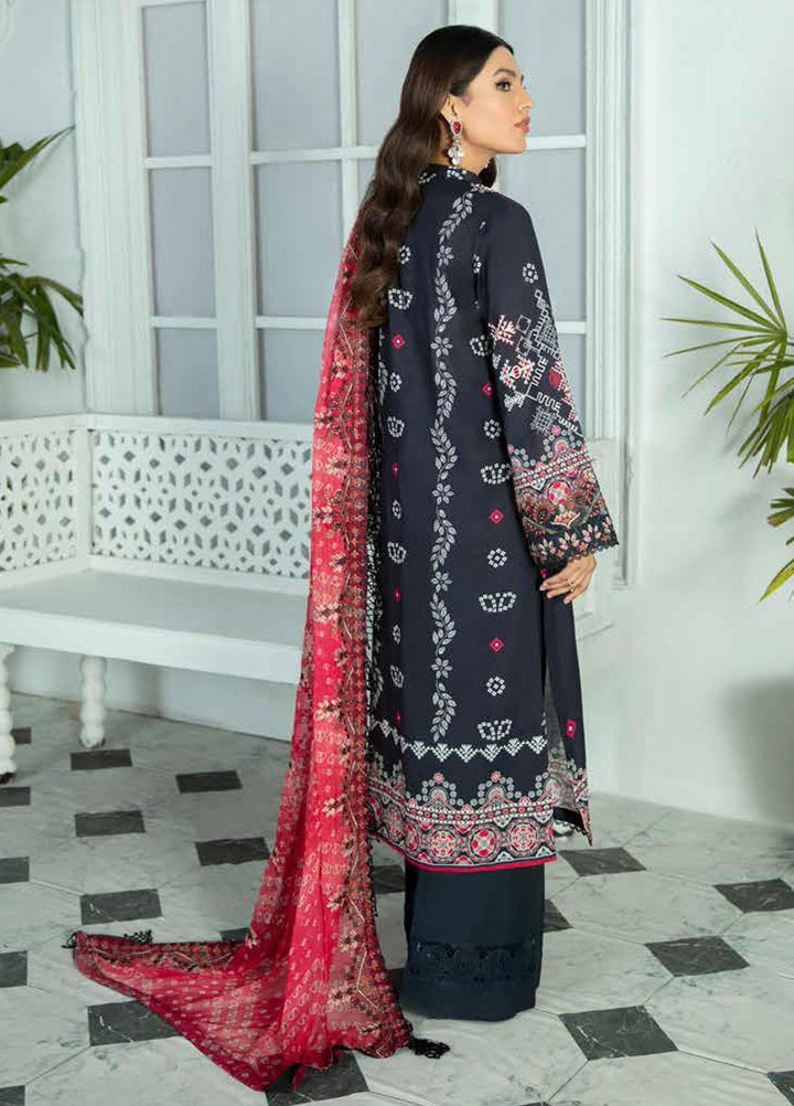 Nureh Embroidered Lawn Suits Unstitched 3 Piece NU22GN D-43 - Summer Collection