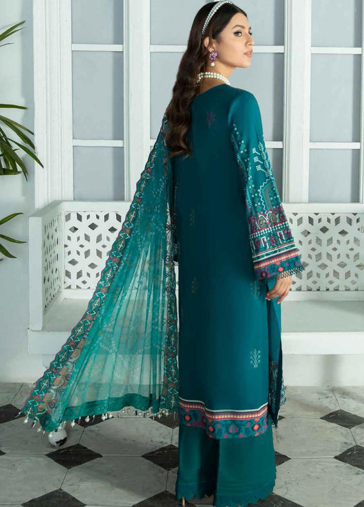 Nureh Embroidered Lawn Suits Unstitched 3 Piece NU22GN D-44 - Summer Collection