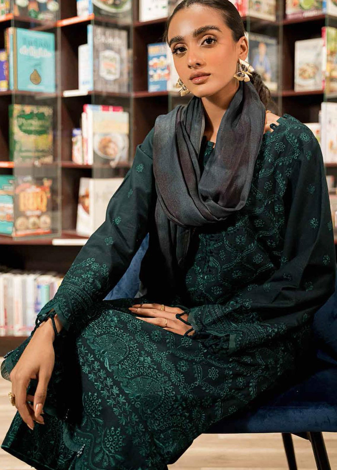 Girl Glam By Nureh Embroidered Chikankari Suits Unstitched 3 Piece NU22GG NU2-76 - Winter Collection