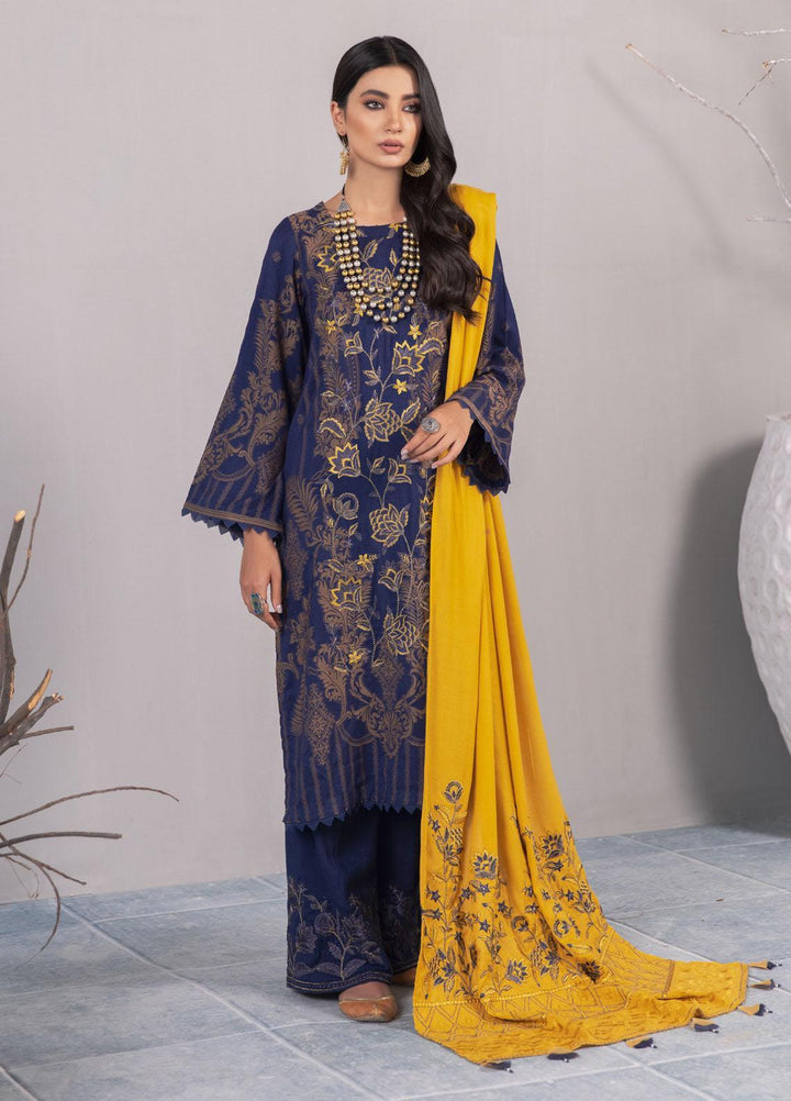 Nureh Embroidered Jacquard Leather Peach Suits Unstitched 3 Piece NU21JL J-01 - Winter Collection