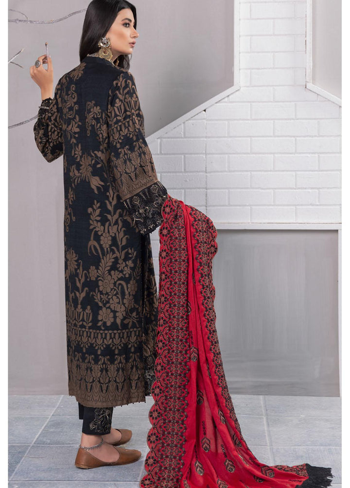 Nureh Embroidered Jacquard Leather Peach Suits Unstitched 3 Piece NU21JL J-08 - Winter Collection