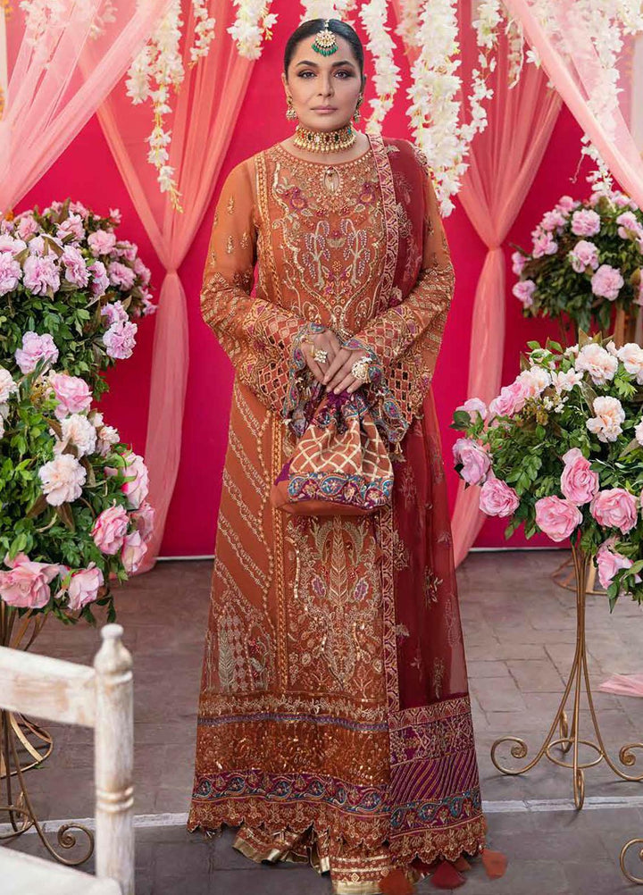 Nureh Embroidered Chiffon Suits Unstitched 3 Piece NU21JM NL-19 Shehnai - Luxury Formals Collection