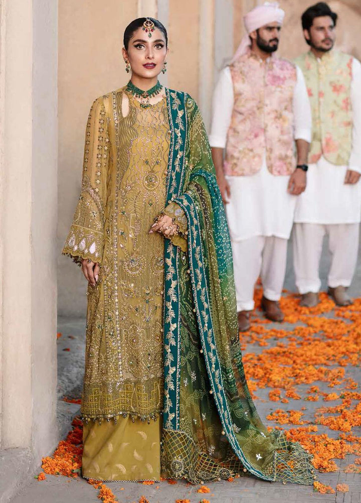 Jhoomro By Nureh Embroidered Chiffon Suits Unstitched 4 Piece NU22JH NL-33 Chunri - Luxury Wedding Collection