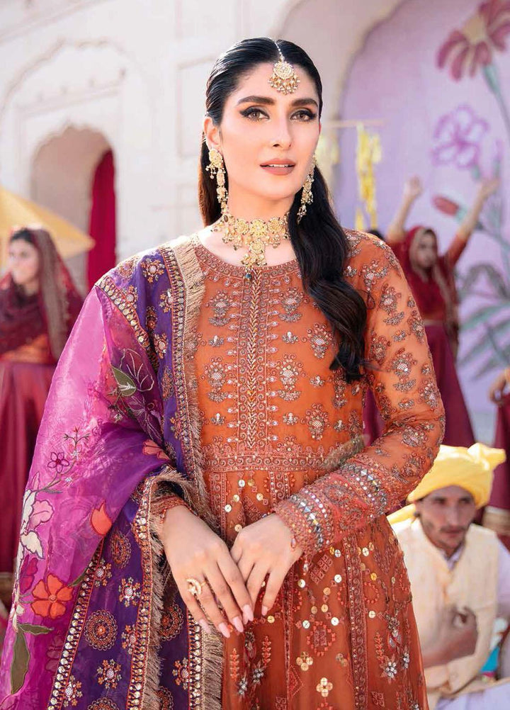 Jhoomro By Nureh Embroidered Organza Suits Unstitched 4 Piece NU22JH NL-36 Naubahar - Luxury Wedding Collection