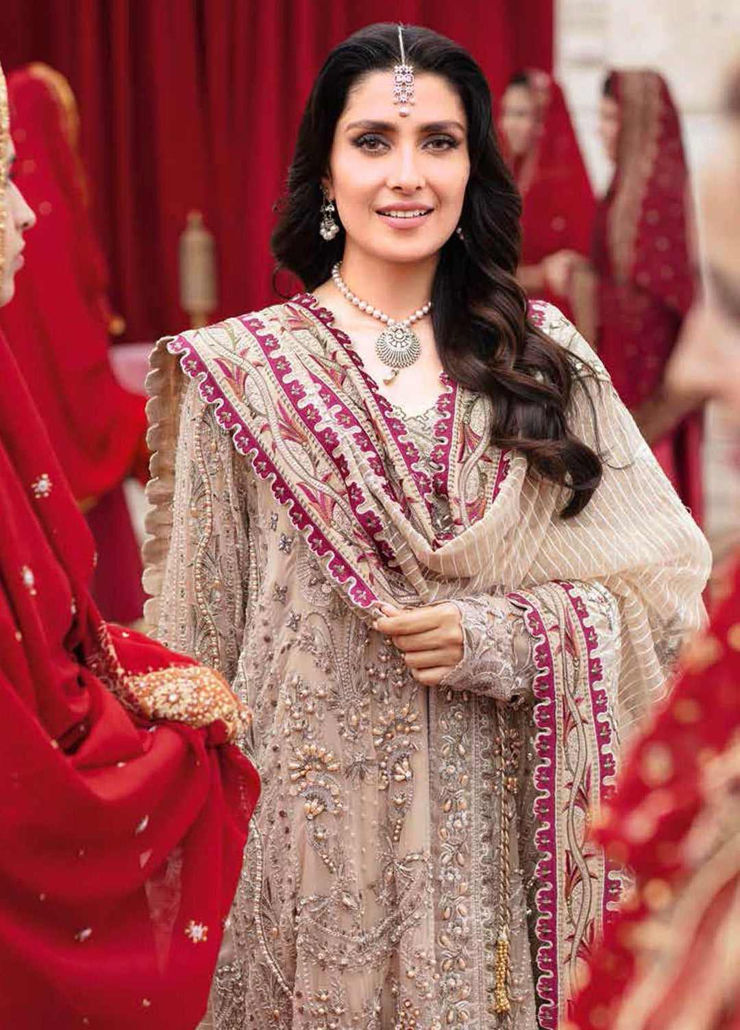 Jhoomro By Nureh Embroidered Chiffon Suits Unstitched 4 Piece NU22JH NL-37 Jaipur - Luxury Wedding Collection