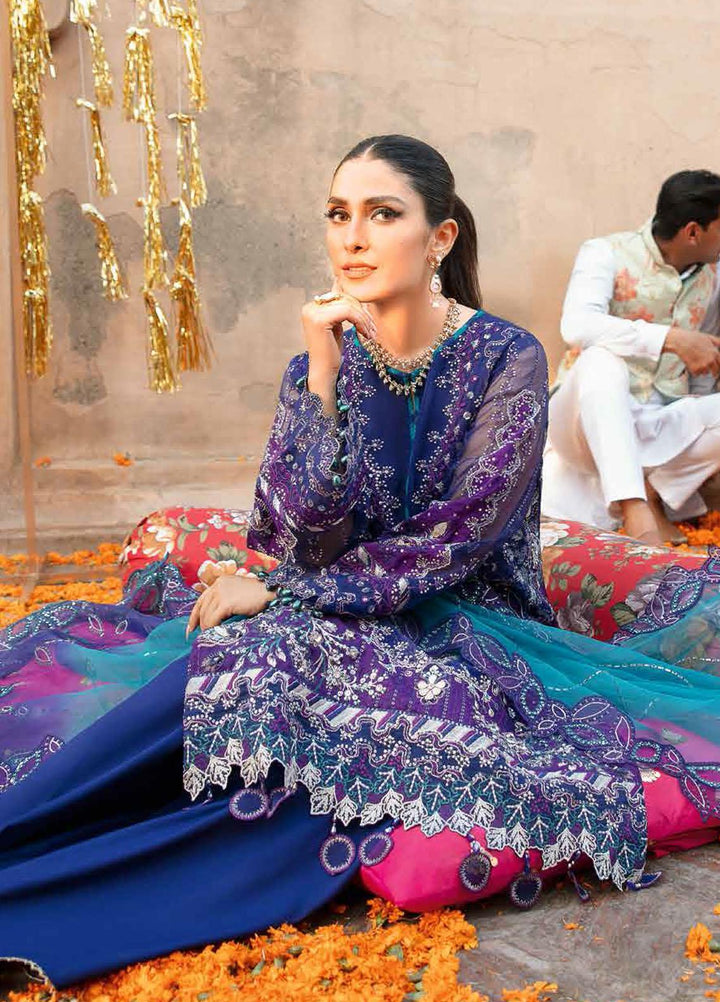 Jhoomro By Nureh Embroidered Organza Suits Unstitched 4 Piece NU22JH NL-38 Neelum - Luxury Wedding Collection