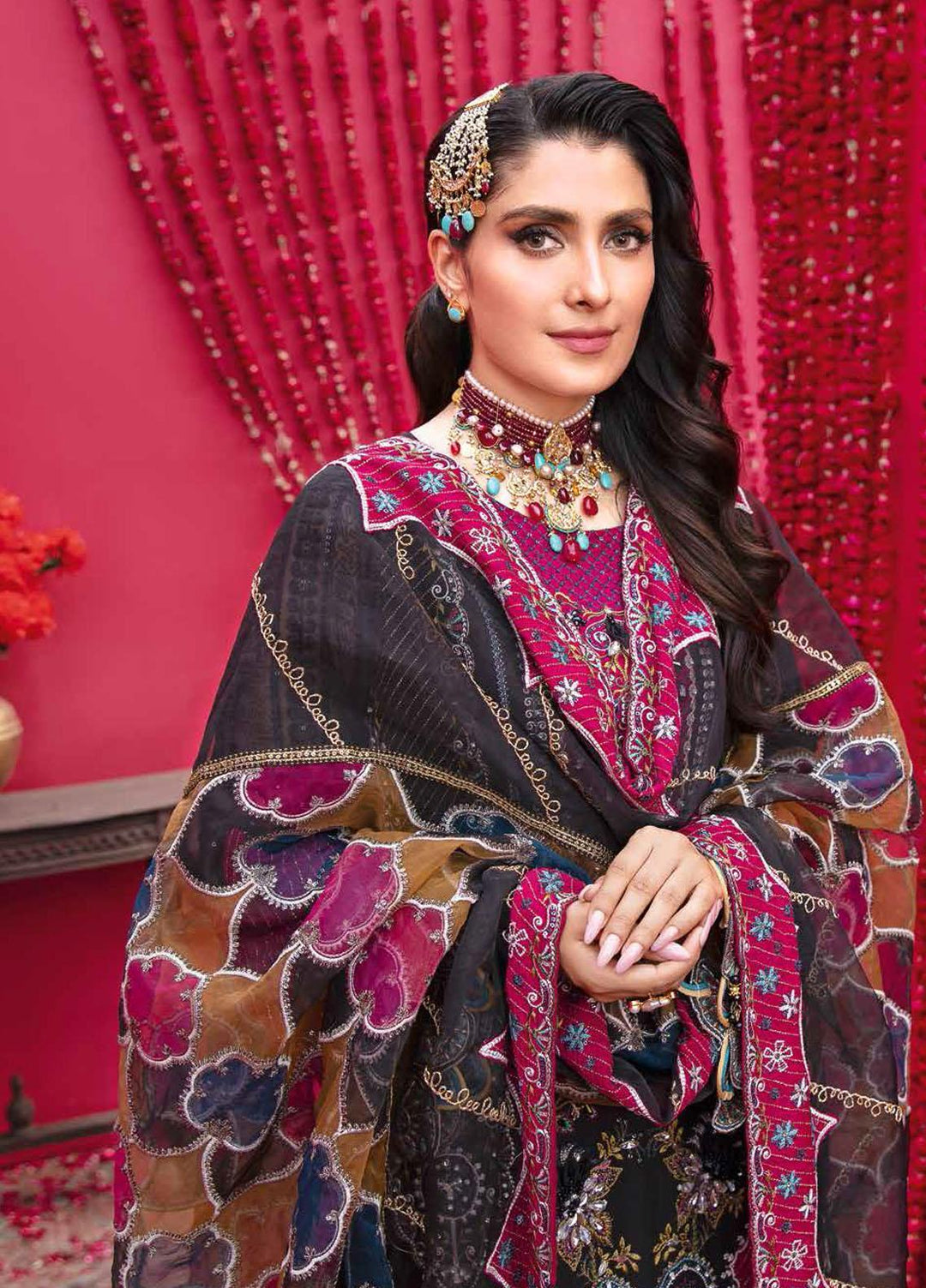 Jhoomro By Nureh Embroidered Chiffon Suits Unstitched 4 Piece NU22JH NL-41 Syrab - Luxury Wedding Collection