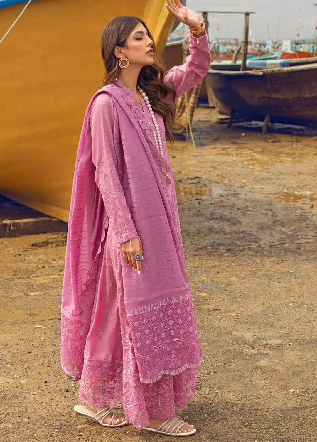 Karavan By Nureh Embroidered Karandi Suits Unstitched 3 Piece NU22KK NW 56 - Winter Collection