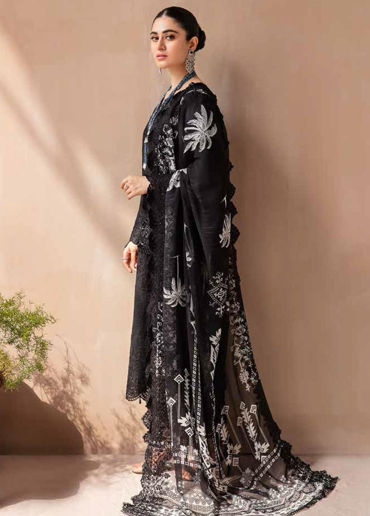 Koyal By Nureh Embroidered Lawn Suits Unstitched 3 Piece NU22K NM-05 - Black & White Collection