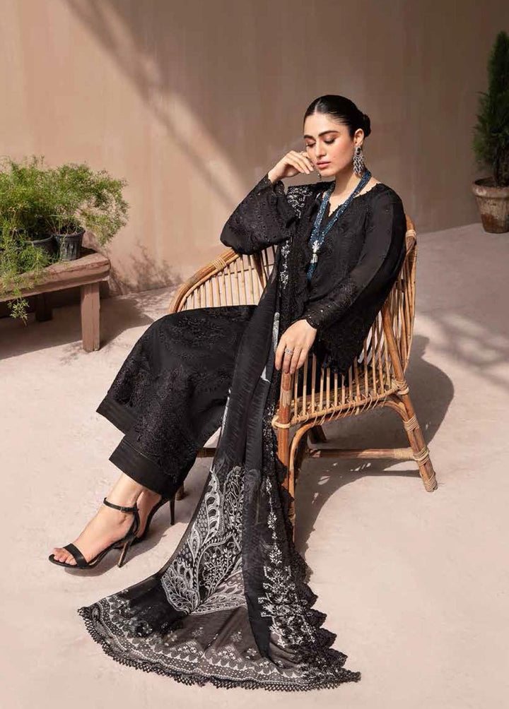 Koyal By Nureh Embroidered Lawn Suits Unstitched 3 Piece NU22K NM-05 - Black & White Collection