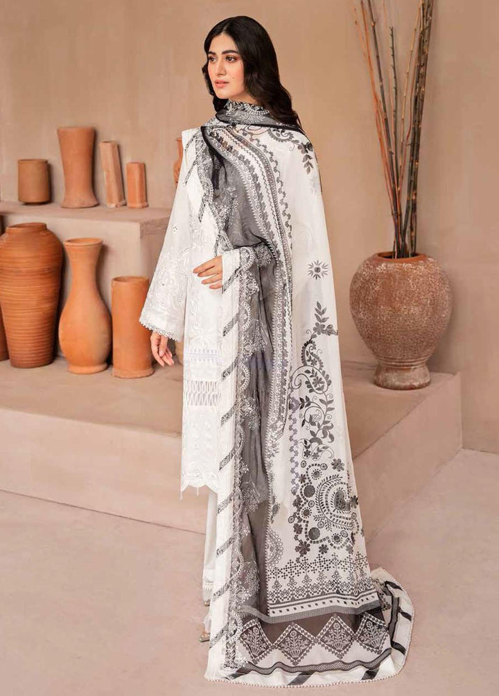 Koyal By Nureh Embroidered Lawn Suits Unstitched 3 Piece NU22K NM-06 - Black & White Collection