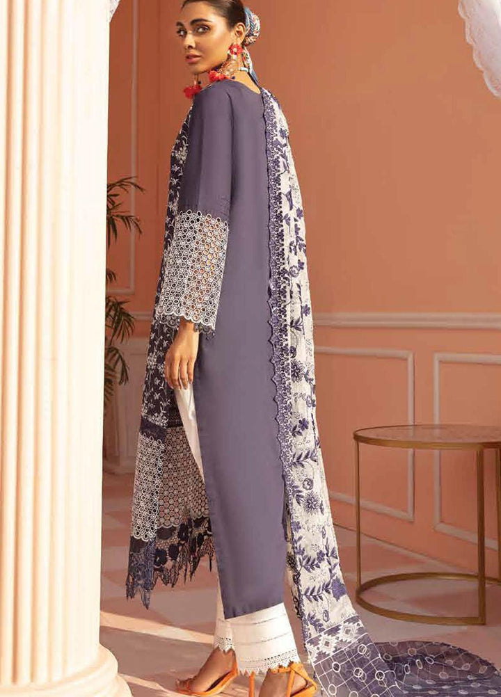 Nureh Embroidered Lawn Suits Unstitched 3 Piece NU21L 03 Zinnia - Luxury Collection