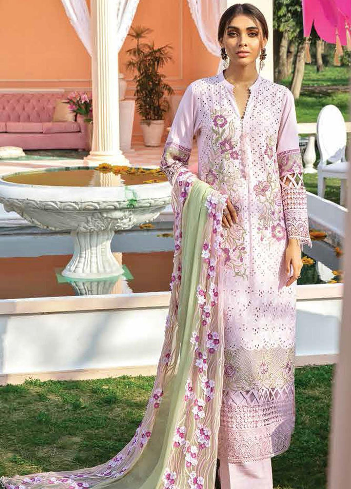Nureh Embroidered Lawn Suits Unstitched 3 Piece NU21L 05 Flamingo Dreams - Luxury Collection