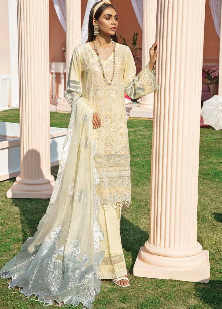 Nureh Embroidered Lawn Suits Unstitched 3 Piece NU21L 08 Aloha - Luxury Collection