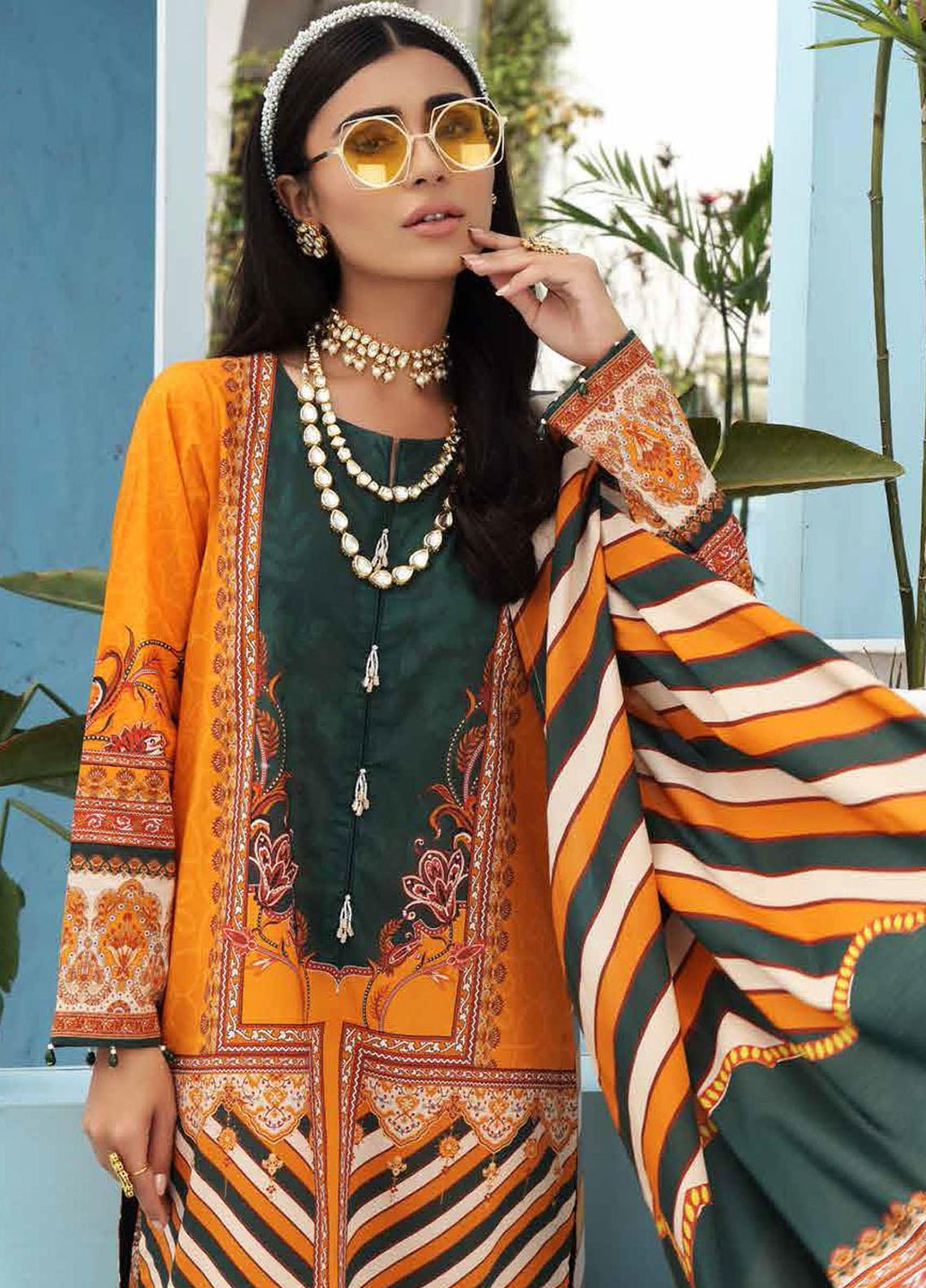 Nureh Printed Lawn Suits Unstitched 3 Piece NU21S SP-03 Skyline - Summer Collection